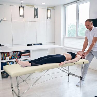 Складаний масажний стіл Mobiclinic® CA-01 Light: алюміній, екошкіра, регулювання висоти, 186x60 см