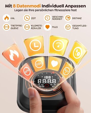 Спінінг-велотренажер Heimtrainer з додатком, магнітним регулятором опору, маховиком 15 кг та LCD-дисплеєм, до 170 кг, червоний