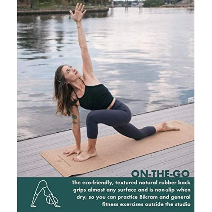 Килимок для йоги GURUS з корку, неслизький, товстий, для дому та фітнесу