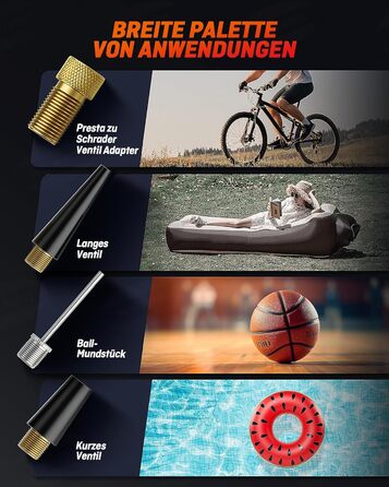 Портативний електричний насос для велосипедів HENMI 150PSI, 6000 мА·год, 5 режимів, з цифровим манометром для авто, мотоциклів, м'ячів