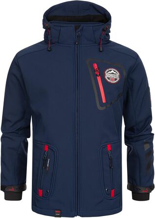 Чоловіча тактична куртка Geographical Norway Tacebook — водонепроникна вітрозахисна куртка з капюшоном для походів та активного відпочинку, темно-синя (M)