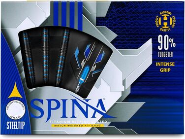 Універсальні дротики для дорослих Spina Black Steeltip, сталь
