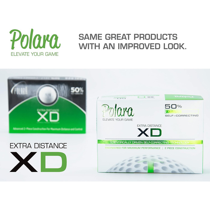 Гольф-м'ячі Polara Ultimate Straight Extra Spin Premium для дальності й корекції хука/слайсу, 12 шт.