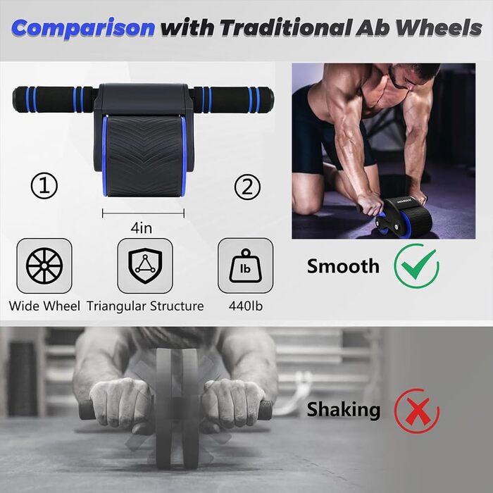 Ролер для пресу автоматичний з тримачем для телефону та пружиною, тренажер для дому, фітнес обладнання для вправ на прес