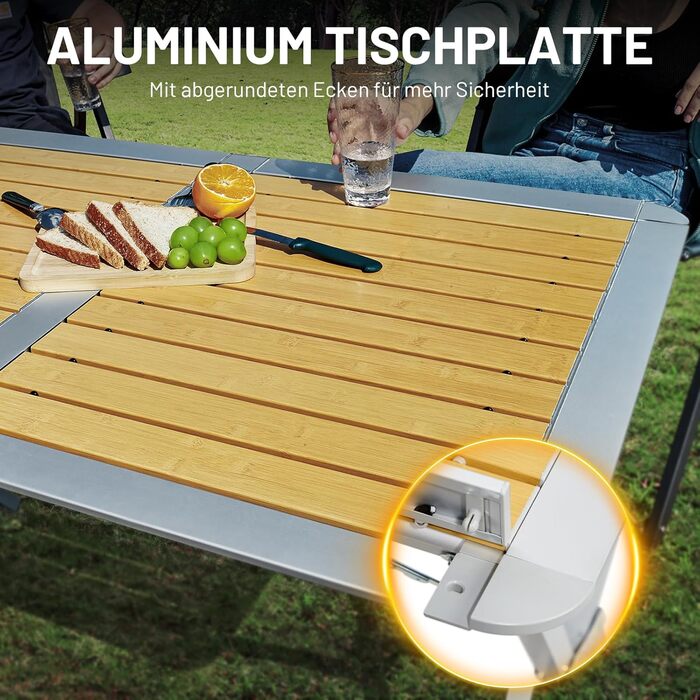 Складаний столик для кемпінгу Timber Ridge 110x70 см з алюмінію та сумкою - ідеальний для пікніків, відпочинку на природі та подорожей