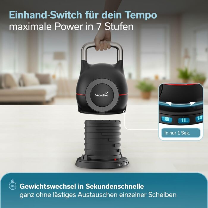 Набір гантелей Skandika Hanteln Paino: регульовані, 1.5-24 кг, штанга, гиря, диски. Для дому та спортзалу.