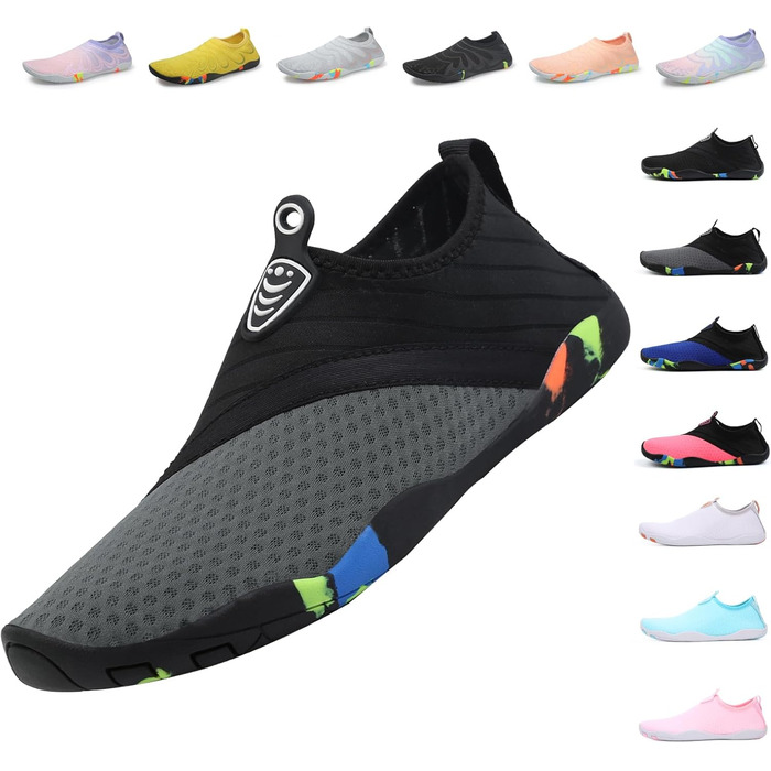 Шкарпетки для плавання унісекс, чоловічі та жіночі, легкі, дихаючі, швидковисихаючі аквашузи (42 EU, сірий)