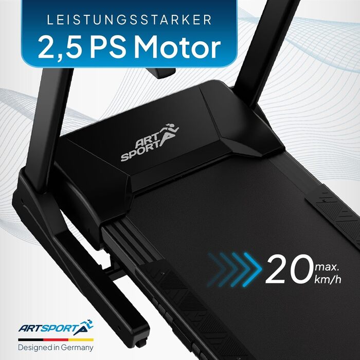 Біговий тренажер ArtSport Speedrunner 6000: швидкість 22 км/год, 99 програм, LCD дисплей 7