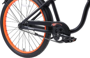 Дитяче велосипед BIKESTAR 24 дюйми для хлопчиків та дівчаток від 6 років | Круізер | Чорний колір