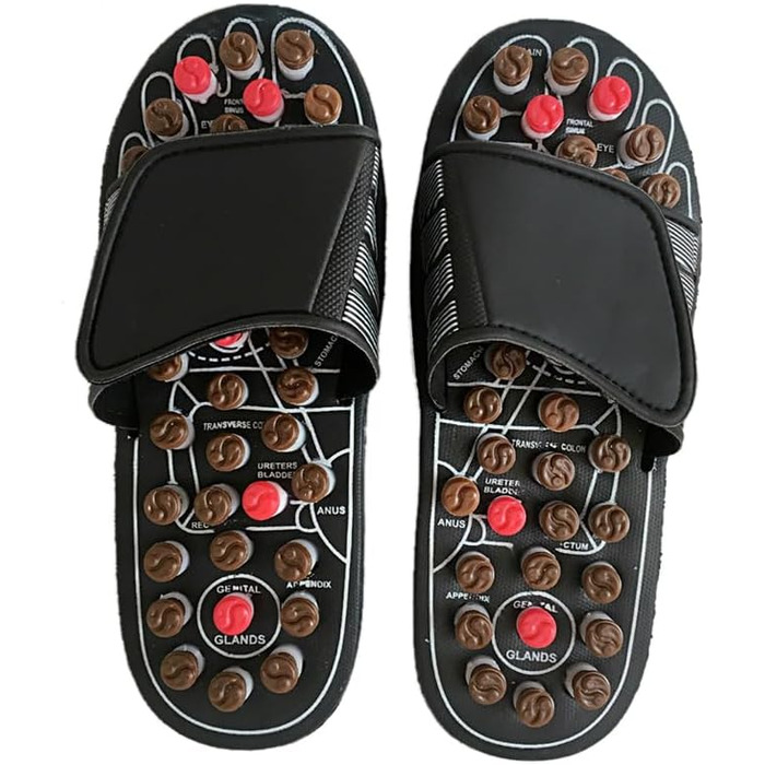 Тапочки для акупресури, масажер для ніг, сандалії з зонами рефлексології, тапочки для масажу ніг, ручний масаж, зняття стресу (38–39), подарунок для мами та тата (40-41)