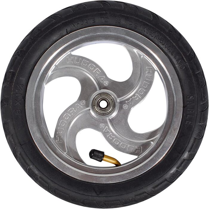 Самокат HUDORA BigWheel 205 для дітей і дорослих, міський, складаний, регульований, з ременем для перенесення, до 120 кг, сріблясто-білий