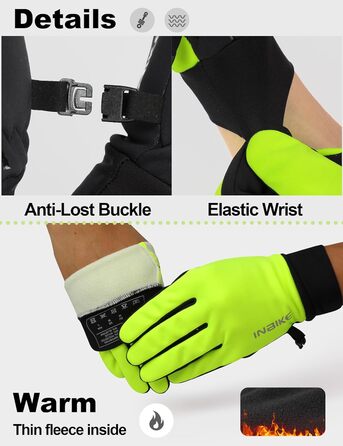 Зимові рукавички для велоспорту та катання на лижах з сенсорним екраном, вітрозахисні, теплі, зелені, XL