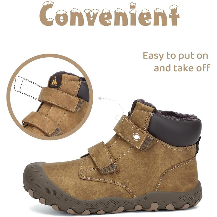 Дитячі зимові черевики Mishansha: теплі, з підкладкою, для дівчаток та хлопчиків, розмір 24-38, темно-коричневі