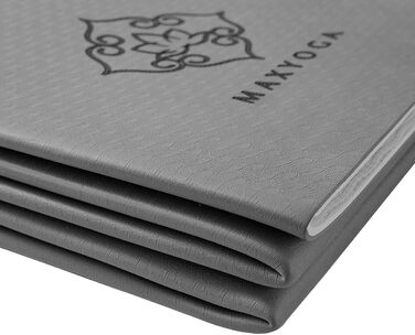 Складаний йога-мат MAXYOGA з екологічного TPE, 183×61×0,6 см, нековзний, чорний