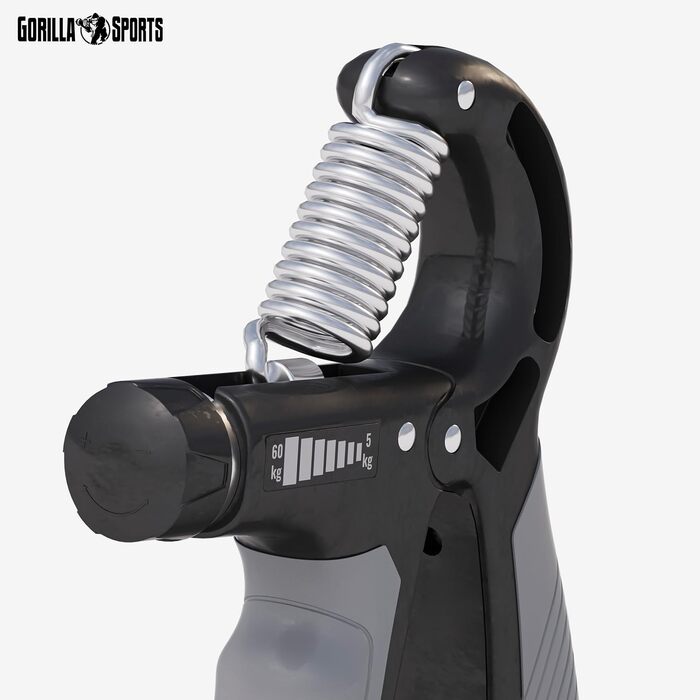 Регульовані гріпси Gorilla Sports® 5-60 кг з лічильником, нековзні - тренажер для пальців, передпліч, кистей рук та збільшення сили хвата для фітнесу та силових тренувань