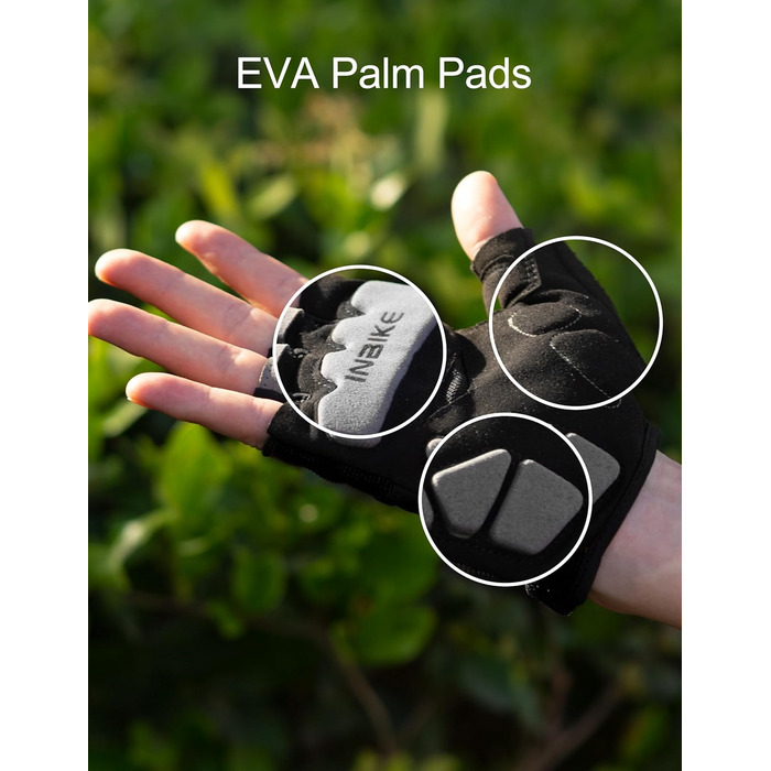 Велосипедні рукавички INBIKE, напівпальцеві, для чоловіків та жінок, з підкладкою Eva, комфортні, дихаючі, літні, для велосипеда, MTB, чорні, XXL