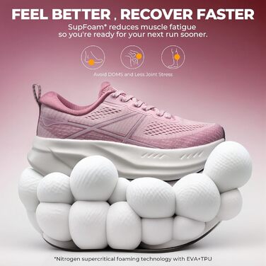 Жіночі кросівки Allswifit для бігу та фітнесу - рожеві, 40 EU, амортизація, нековзка підошва
