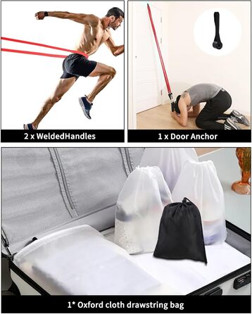 Набір еластичних стрічок FAOKZE для фітнесу, йоги та силових тренувань (5 шт. різних кольорів)