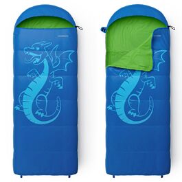 Дитячий спальний мішок Crossroad Akutan Drache 170 см - водонепроникний, для кемпінгу, блакитний