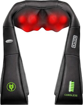 Масажер для шиї та спини Cotsoco, бездротовий, з підігрівом, 3D масаж, для жінок та чоловіків