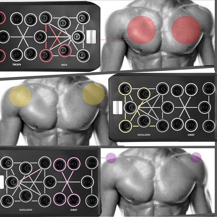 GLKEBY Тренажер для віджимань Push-Up Rack Board 15-в-1, складаний, багатофункціональний, портативний, регульований