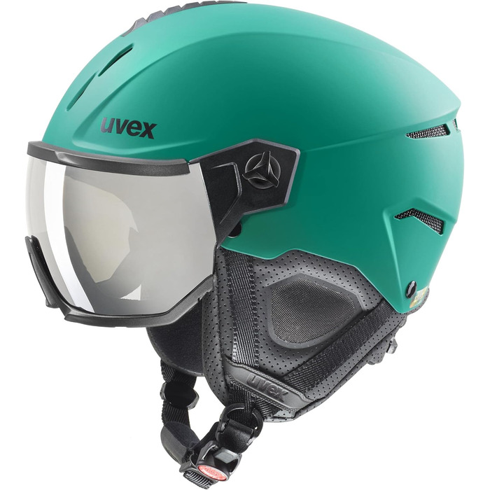 Лижний шолом uvex Instinct Visor з візором для жінок і чоловіків, регулювання розміру, червоний-чорний матовий, 59-61 см