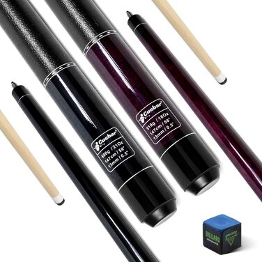 Набір київ для більярду CUEBAR (2 шт.), 58 дюймів, для дорослих, з імітацією шкіри, 2 кольори та ваги.