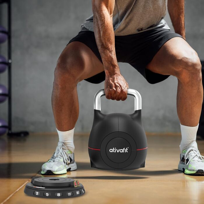 Гантелі ATIVAFIT 20 кг, 7-в-1, регульовані, з алюмінієвим грифом, швидка зміна ваги, фітнес для дому, тренування вдома