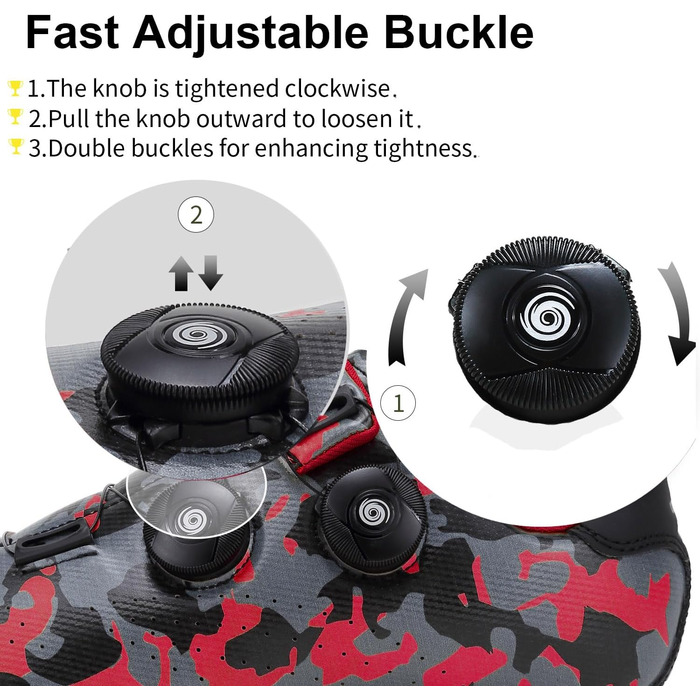 Чоловічі велотуфлі для MTB та шосейної їзди, кросівки, дихаючі, для занять у приміщенні та на вулиці, сумісні з SPD/SPD-SL, 42 EU, камуфляжний малюнок, червоний колір