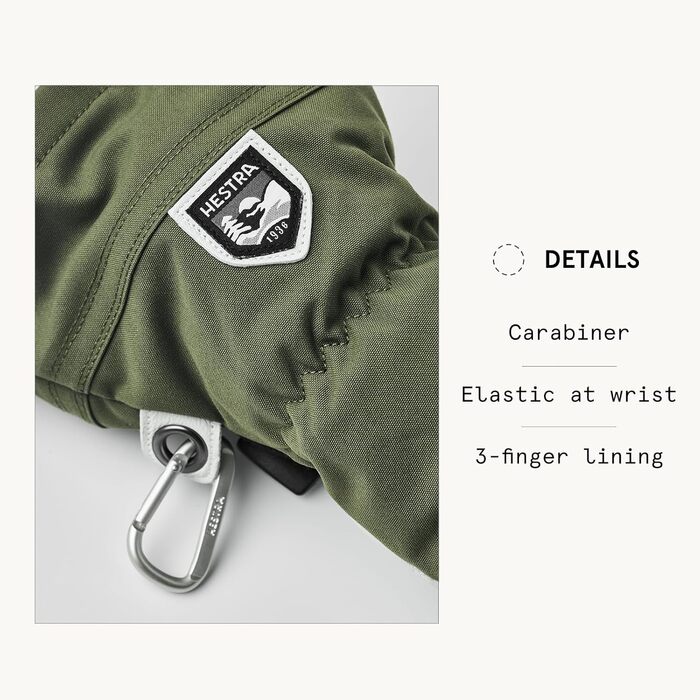 Рукавиці Hestra Army Leather Heli Ski для холодної погоди, оливкові, розмір 9