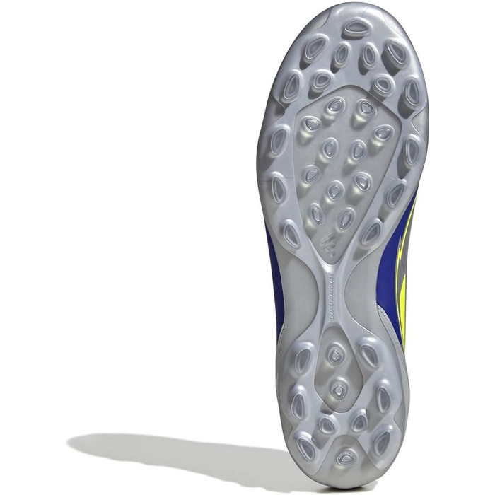 Бутси футбольні adidas F50 League Unisex для штучного покриття, 47 1/3 EU, сріблястий/сонячно-жовтий/блакитний