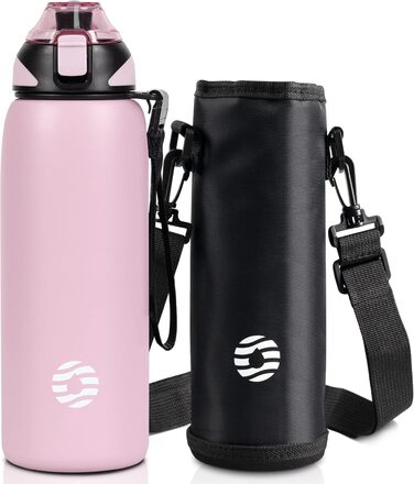 Дитяча термос-бутилка FJbottle 800 мл, нержавіюча сталь, рожевий, BPA-Free, герметична, для води та газованих напоїв, для школи, спорту, фітнесу, велосипеда