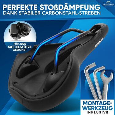 Оригінальне велосипедне сідло NEXTCOVER з Memory-Foam 2.0, ергономічне, комфортне для чоловіків і жінок, м'яке сідло для гірського велосипеда