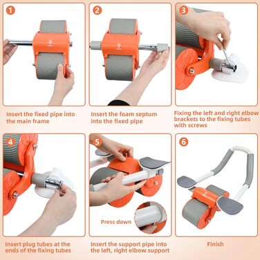 Ролик для пресу FORMIZON з підтримкою ліктів, тренажер для пресу з подвійними колесами та автоматичним відскоком, для тренування корпусу вдома