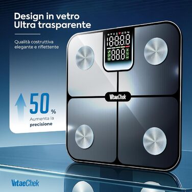 Інтелектуальна вага для тіла з ITO-екраном, електрична, для вимірювання жиру, з безкоштовним додатком