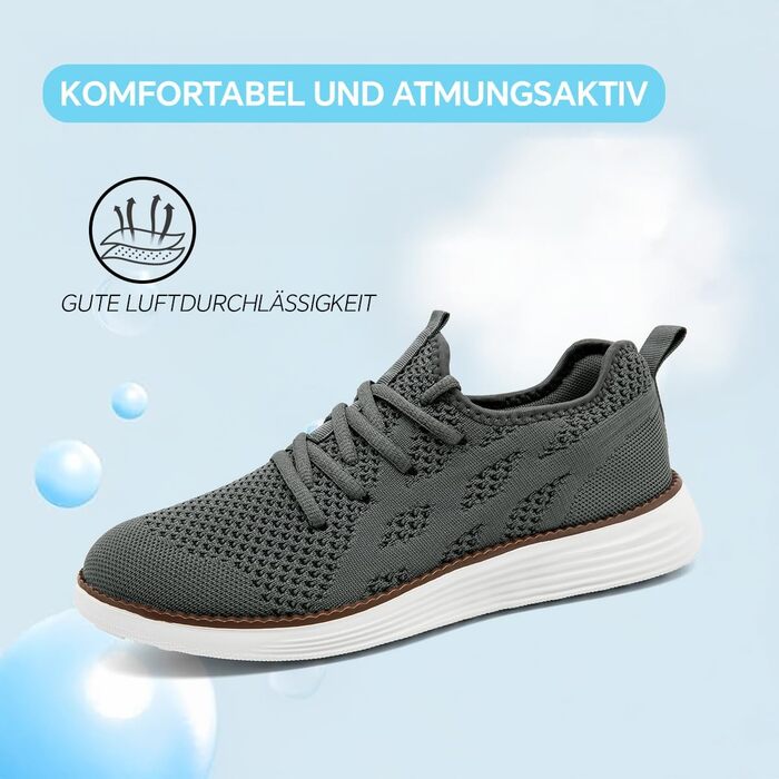 Чоловічі кросівки для бігу та ходьби, спортивне взуття, повсякденне взуття, сірі (40 EU)