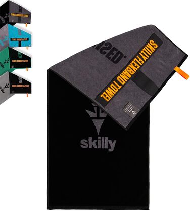 Спортивне рушник Skilly FBT120, 120x50 см, Shadow Black - з антиковзким покриттям, бавовна, сертифікат Öko-Tex