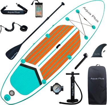Надувна SUP-дошка Aqua Plus 335x83x15 см, графіті жовта, комплект із веслом, насосом, рюкзаком для подорожей, для всіх рівнів, підлітки та дорослі