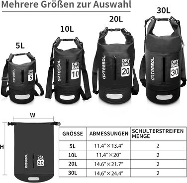 Водонепроникний мішок Blackace Arteesol Dry Bag 5L/10L/20L/30L для каякінгу, рафтингу, риболовлі та інших водних видів спорту