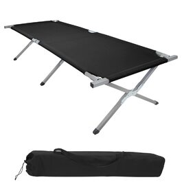 Ліжко складане кемпінгове BB Sport XXL 210x72x45 см, до 200 кг, сталеві труби, 600D Oxford, чорне
