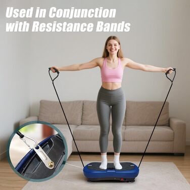 Віброплатформа для фітнесу Triclicks Ultra Slim з Bluetooth, пультом та гумовими петлями - 180 рівнів вібрації для домашніх тренувань