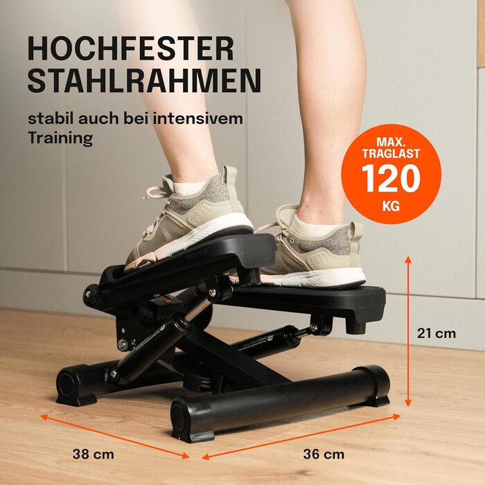 Степпер для дому з еспандерами 120 кг, Twist Mini Stepper з регульованою висотою педалей і гідравлічними циліндрами, тренажер для всього тіла з опором, модель Z2