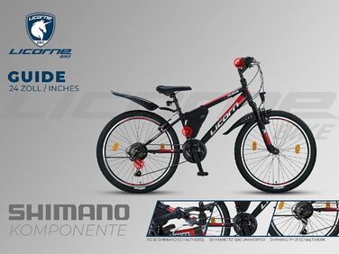 Гірський велосипед Licorne Bike Guide Premium 24 дюйми, 21 швидкість, для дівчат, хлопців, чоловіків і жінок