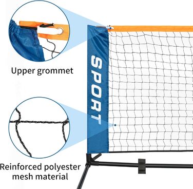 М'ячна сітка для тенісу 3 м для заднього двору, складана тренувальна сітка для під'їзду, легка, портативна, для дітей, простий монтаж з сумкою, для використання в приміщенні та на вулиці