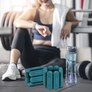 Набір напульсників з обтяженням для зап'ястя та щиколоток Smlper (2 шт., 2 кг), для фітнесу, йоги, танців, ходьби, бігу (зелений)