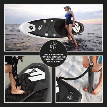 Надувна SUP-дошка FitEngine Allrounder 12', 365 см, комплект: весло, насос, drybag, чохол для телефону, drop-stitch технологія, універсальна для дітей і дорослих