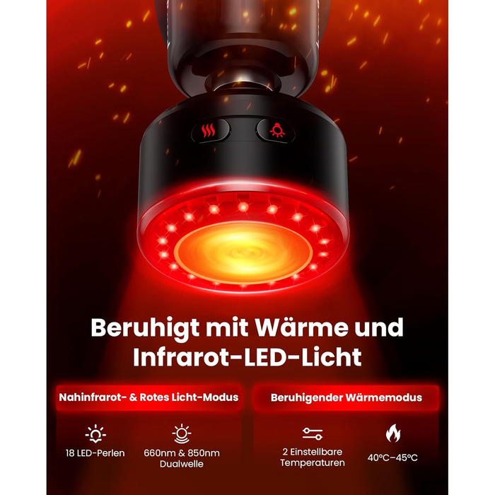 Масажер для м'язів Bob and Brad Q2 Ultra з інфрачервоним нагрівальним насадкою, портативний, тихий, для зняття м'язового болю, чорний + інфрачервоний нагрів