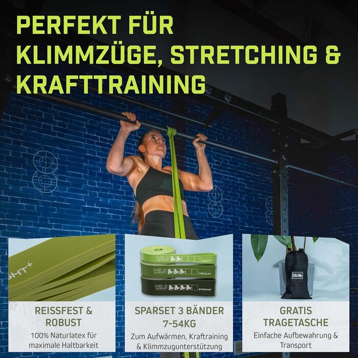 Стрічки для силових тренувань / Стрічки для підтягувань, набір фітнес-стрічок 3 шт. (LIGHT+, MEDIUM, STRONG) + Сумка + Тренувальний додаток