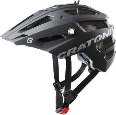 Велосипедний шолом Cratoni AllTrack MTB, розмір M/L (58-61 см), чорний гумовий, з латками