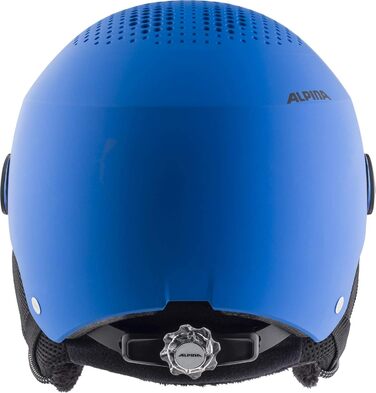 Дитячий лижний шолом Alpina Zupo Visor Q-Lite з посиленим контрастом, легкий, з візором, синій матовий, розмір 54-58 см